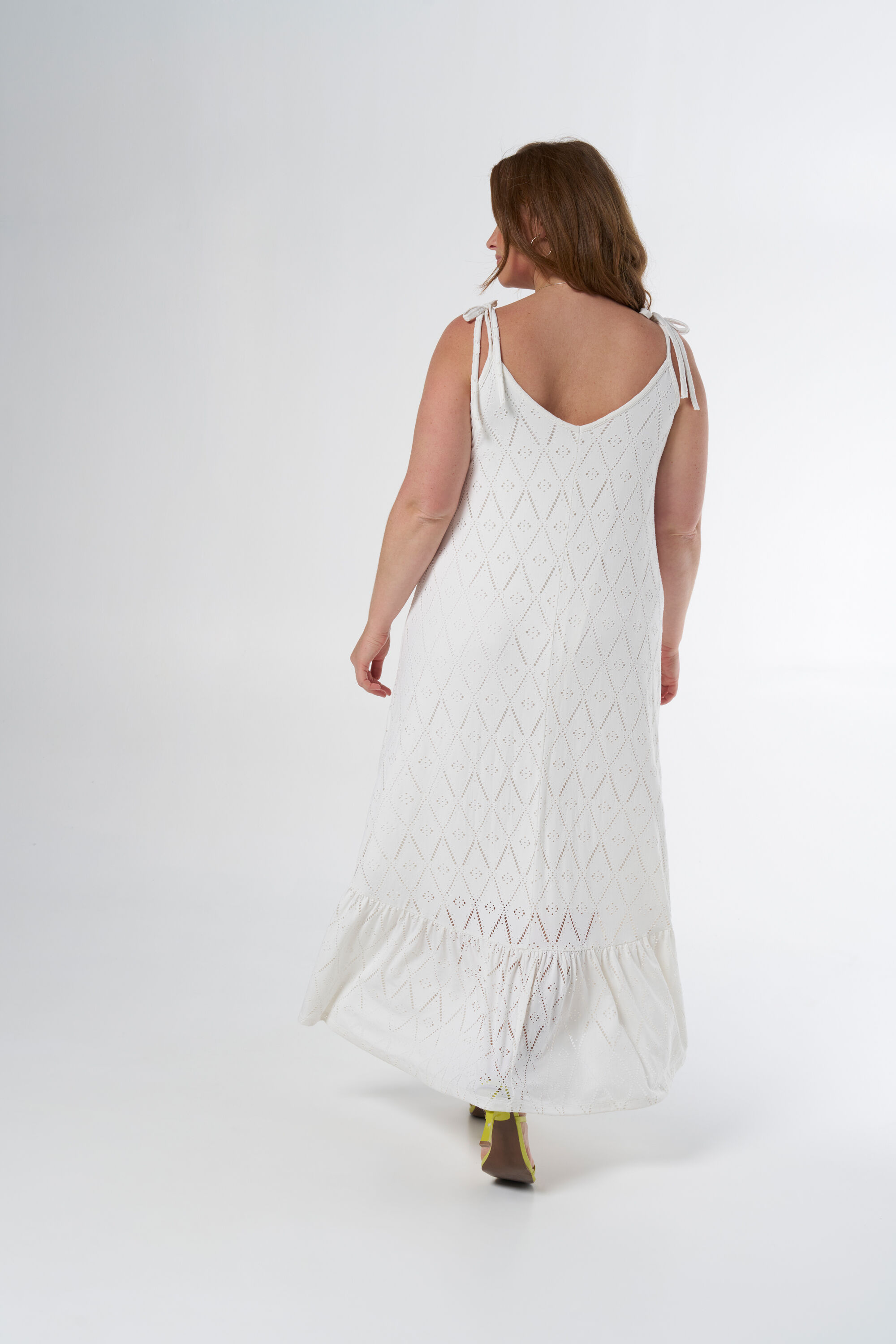 Maxi jurk met broderie image number 3