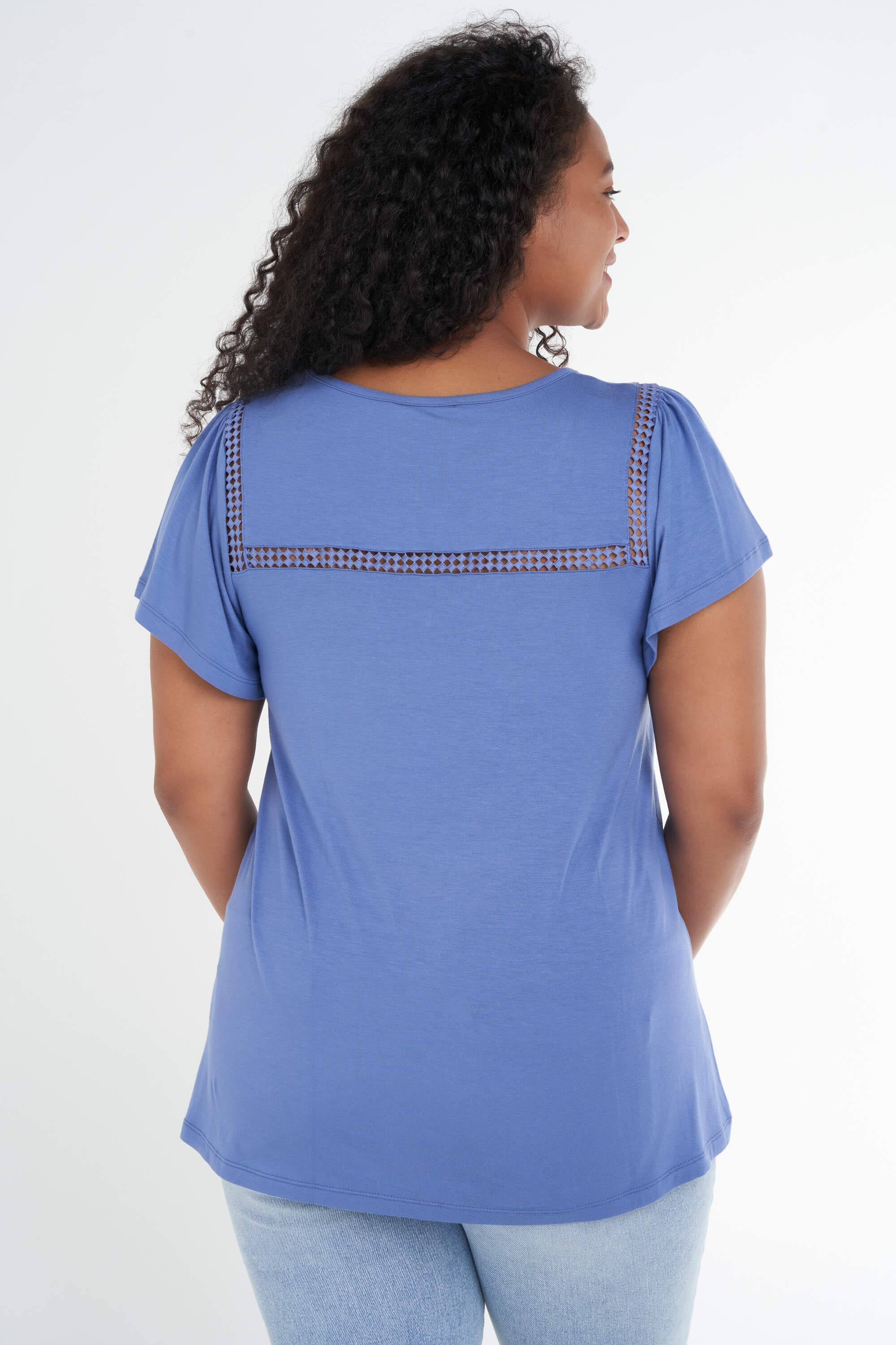 T-shirt met volant mouwen  image number 3