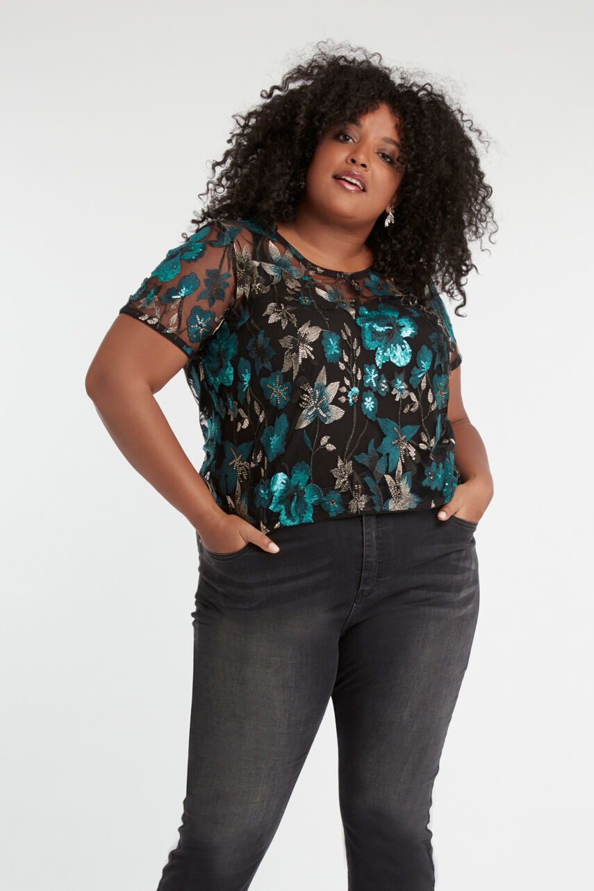 Cropped top met embroidery image number 6