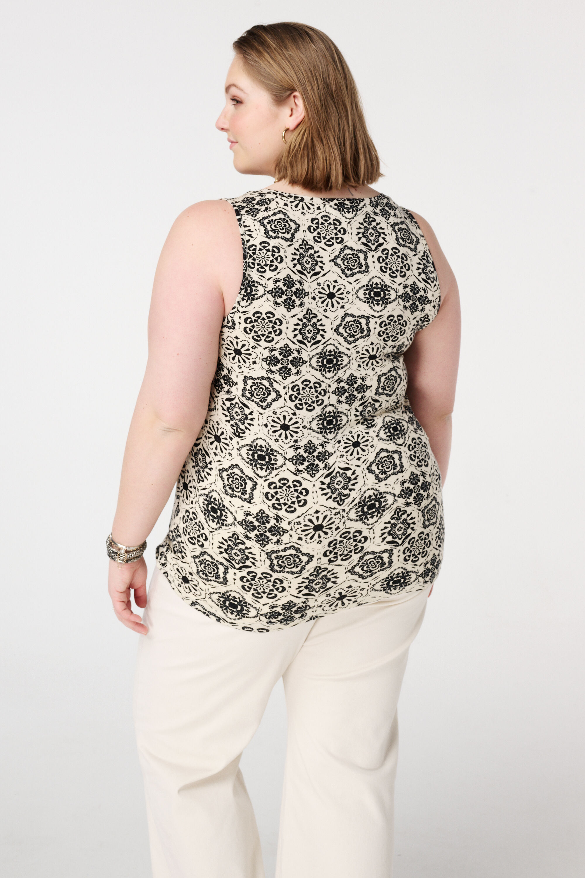 Singlet met v-hals en print image number 3