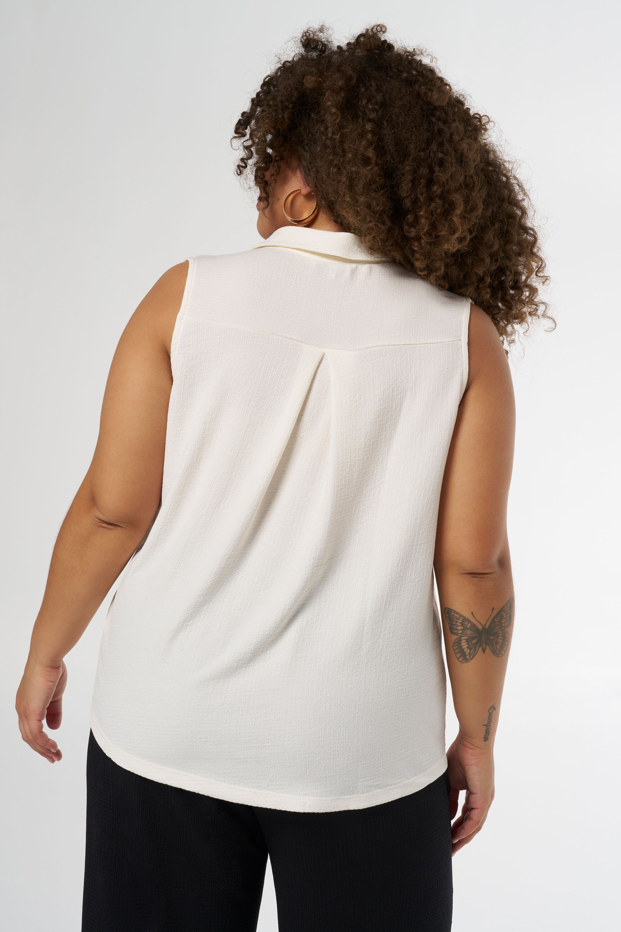 Mouwloze top met kraag image number 3