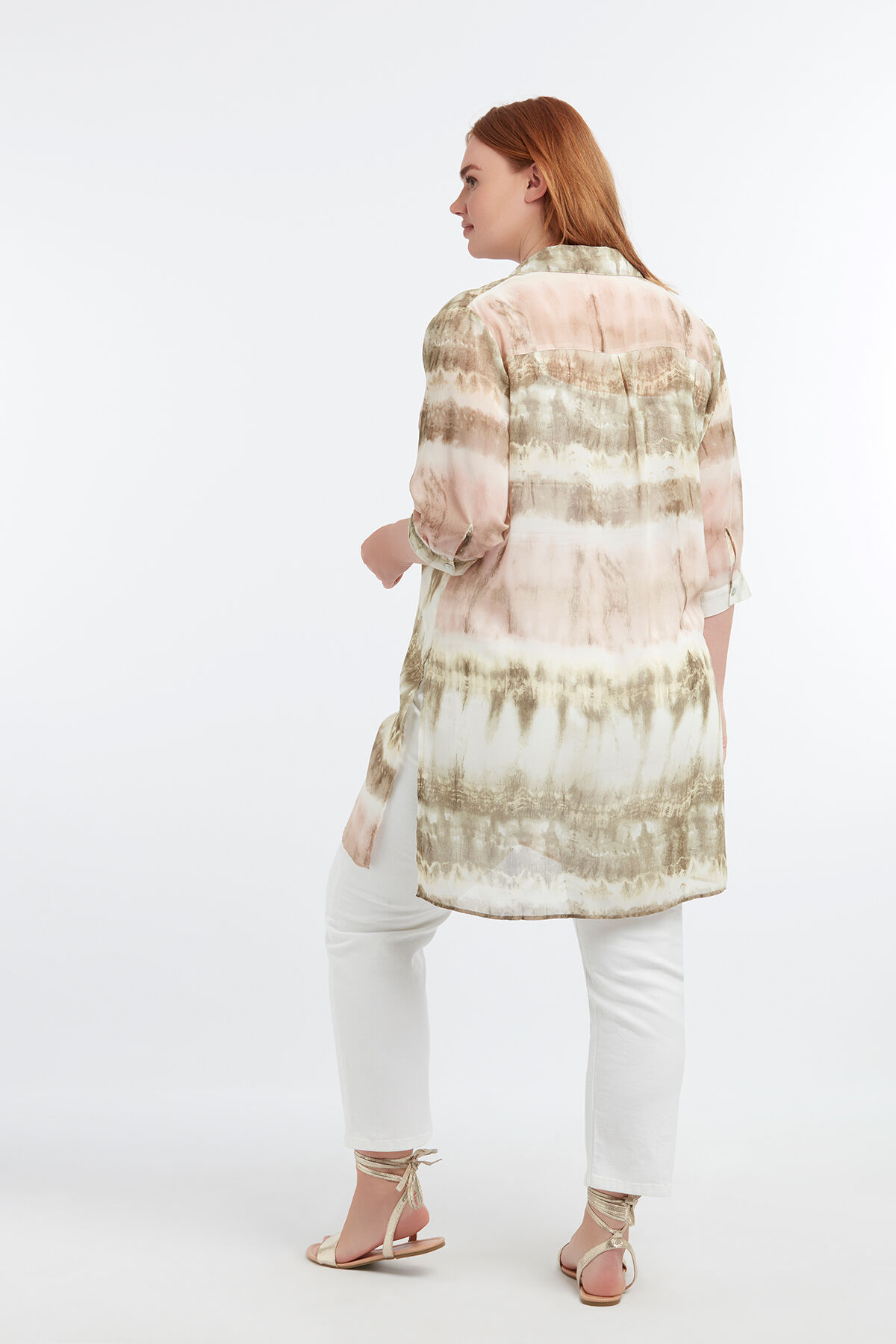 Transparante blouse met tie-dye print image number 6