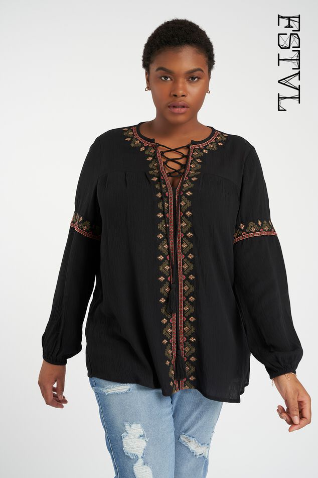 Blouse met geborduurd detail image number 0