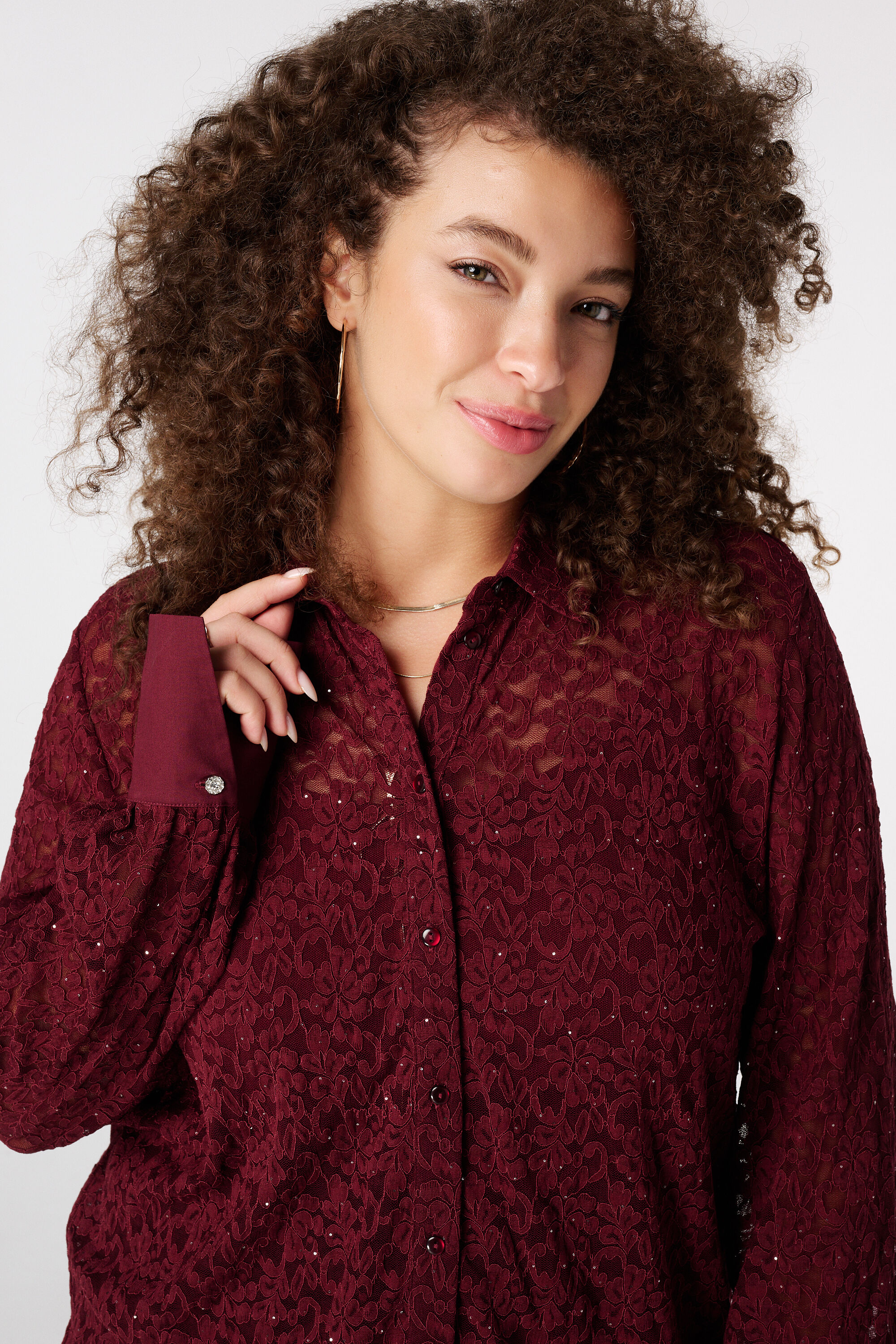 Top met kant en pailetten image number 4