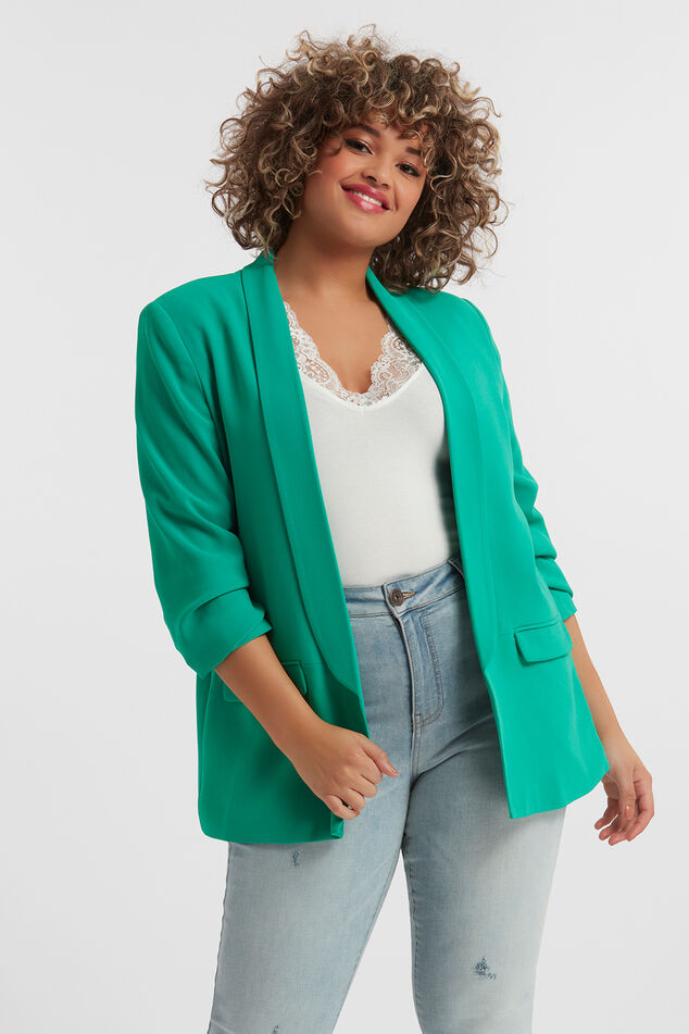 Crêpe blazer met rimpel effect image number 5
