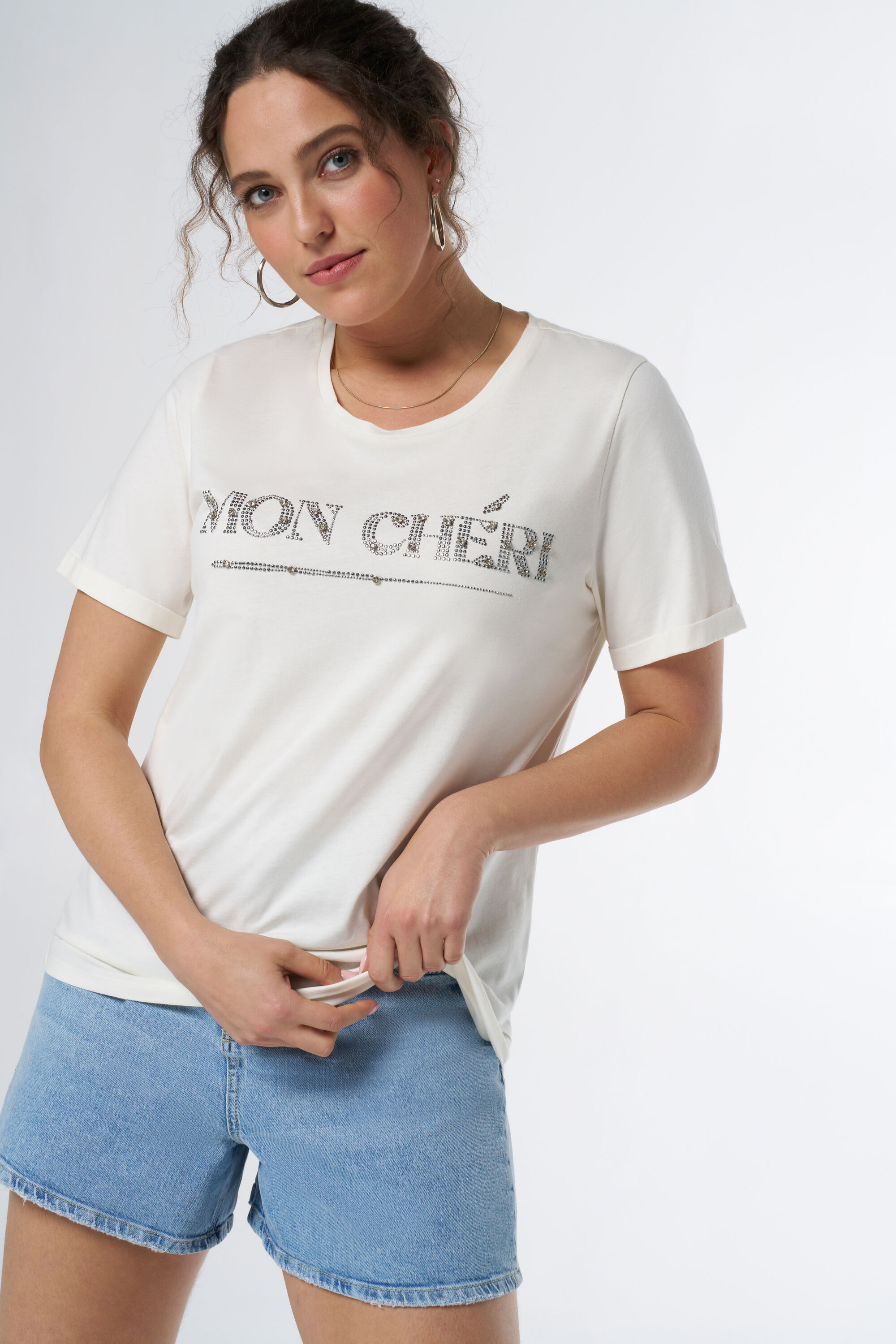 T shirt met steentjes dames shop