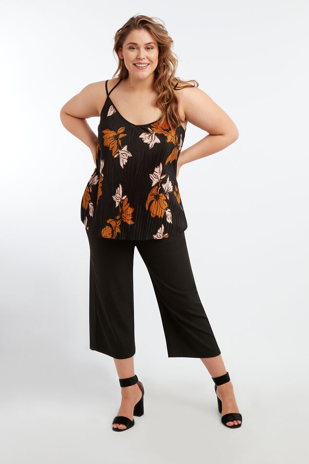 Plissé top met bloemenprint image number 0