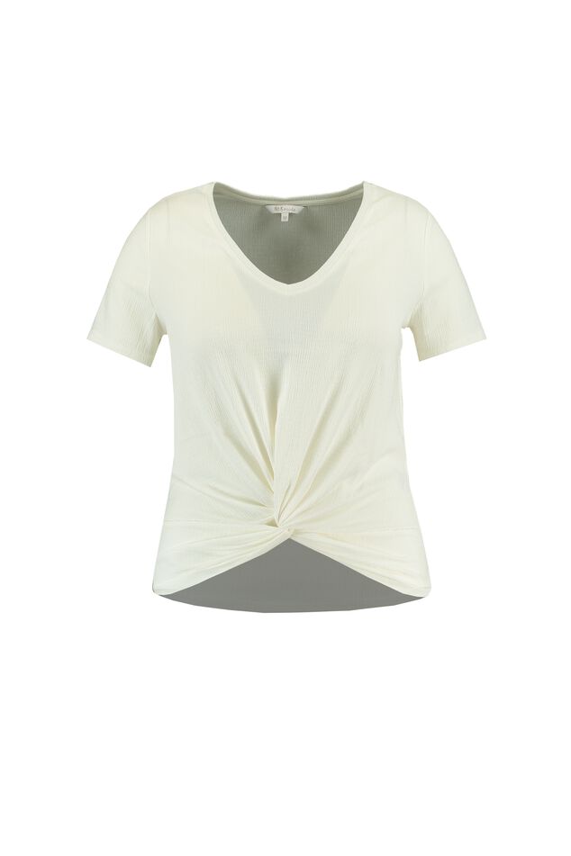 T-shirt met knoopdetail image number 1