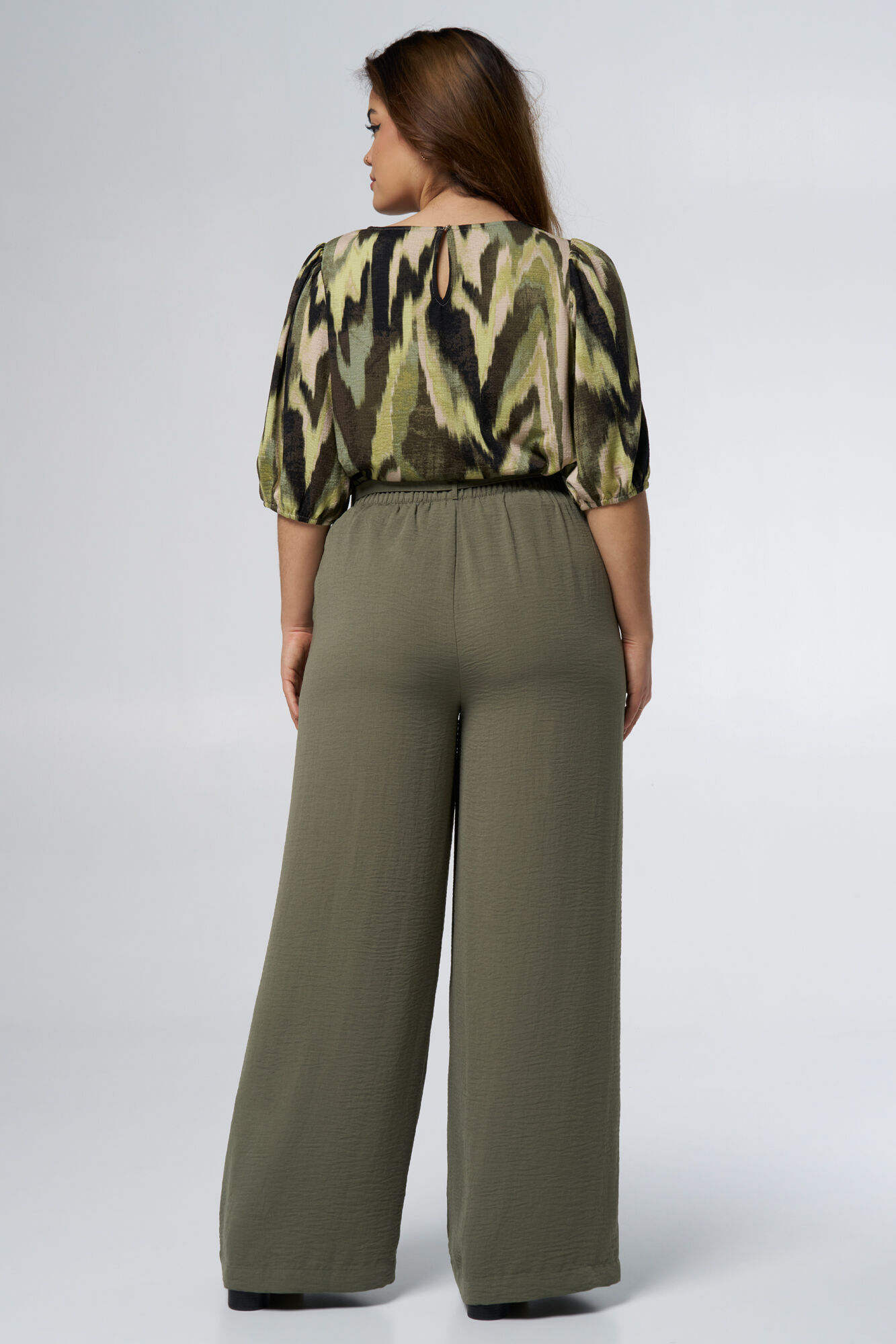 Broek met wijde pijpen en ceintuur image number 3