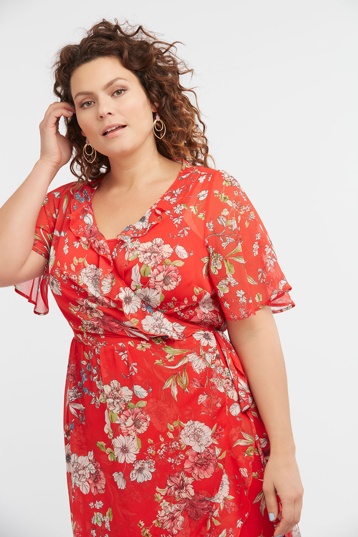 Overslagjurk met bloemenprint image number 6