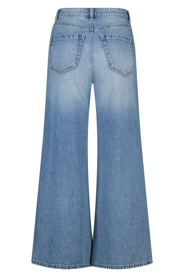 Wide leg jeans met hoge taille image number 2