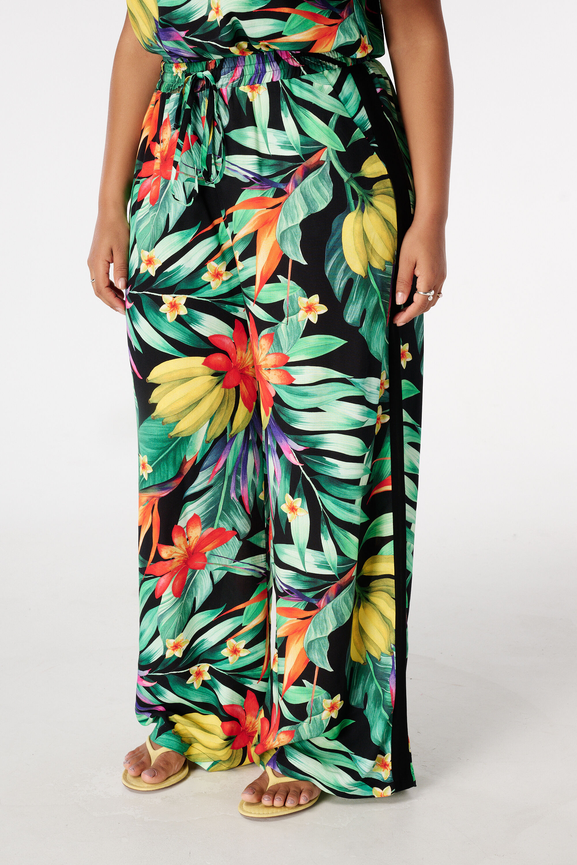 Wide leg broek met print image number 5