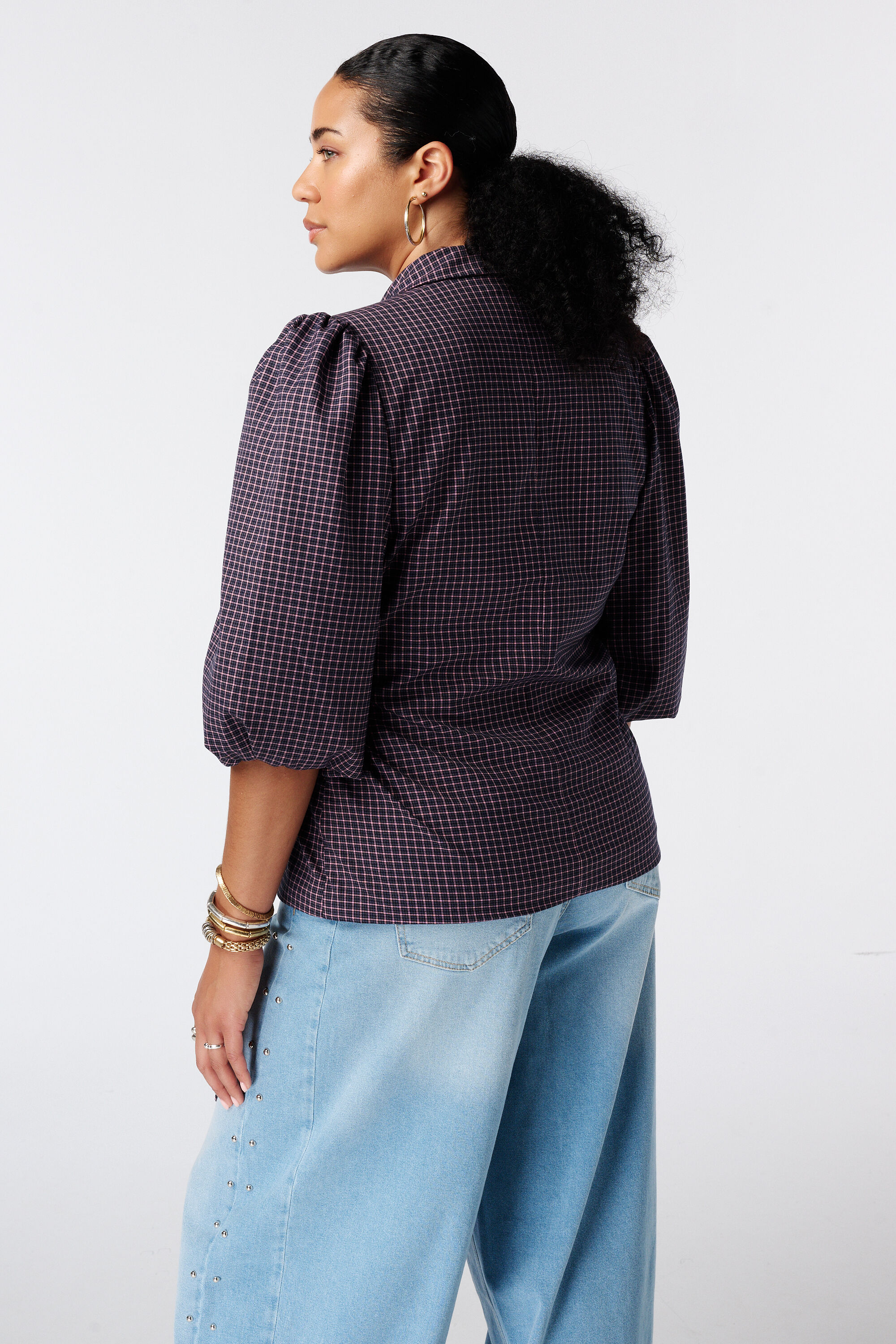 Geruite blazer met overslag image number 2