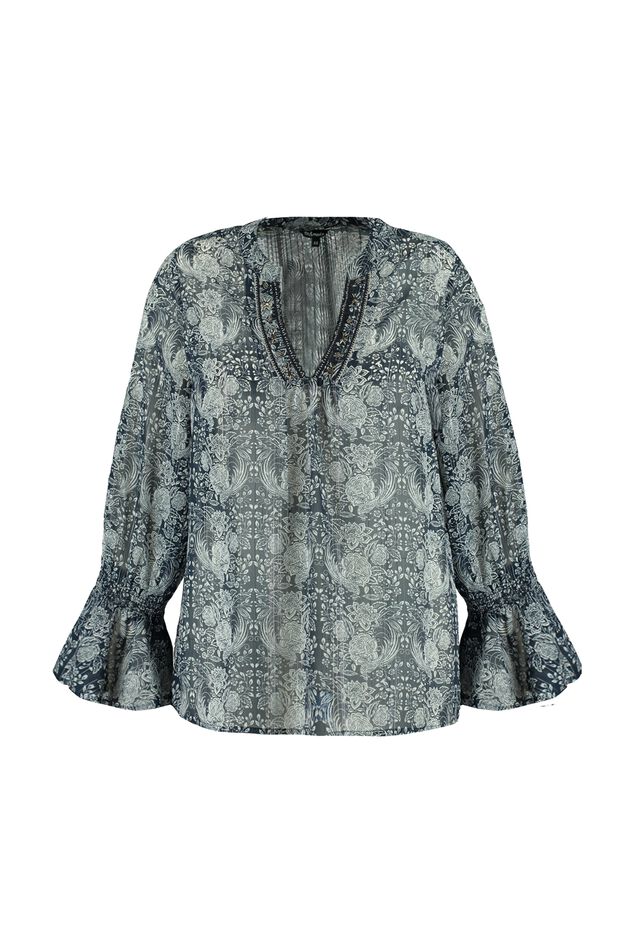 Blouse met volantsmouw image number 1