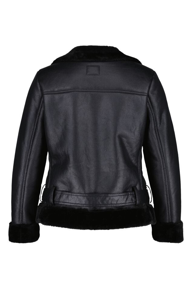 Bikerjack met vegan bont image number 2