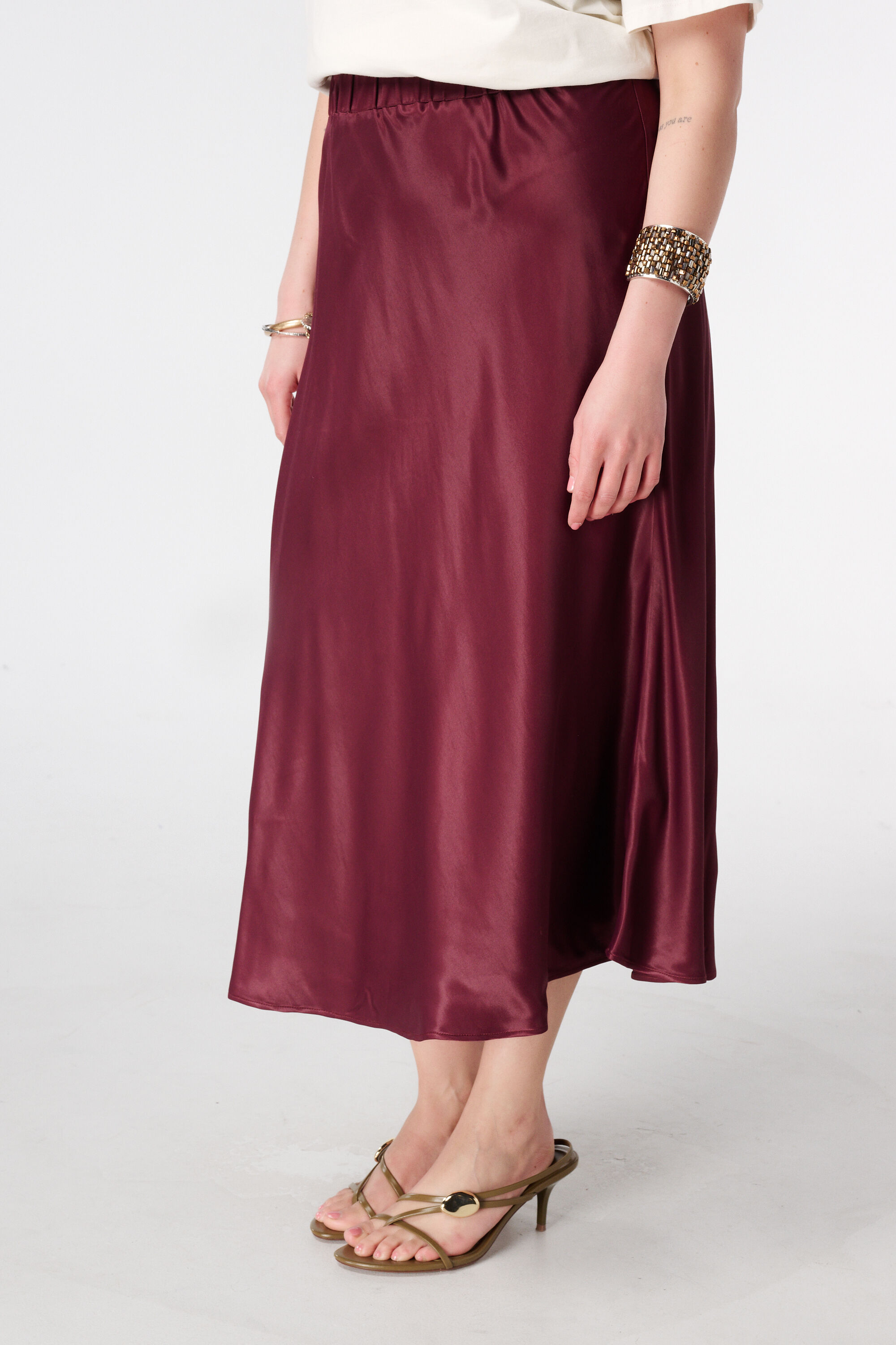 Midi rok van satijn image number 5