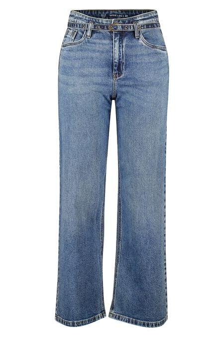 Wide leg jeans met riempje