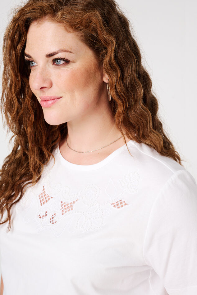 T-shirt met broderie image number 4