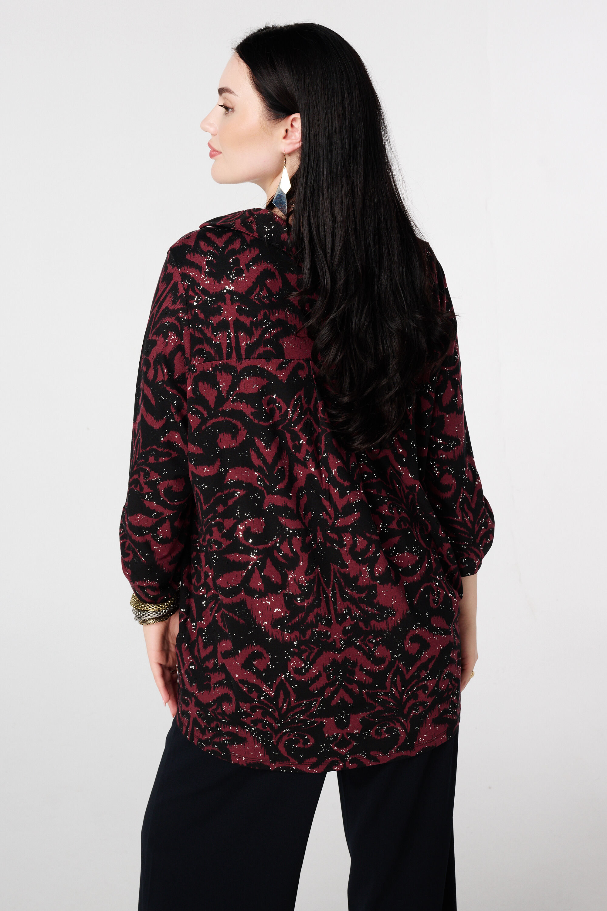 Top met stretch en foil print image number 3