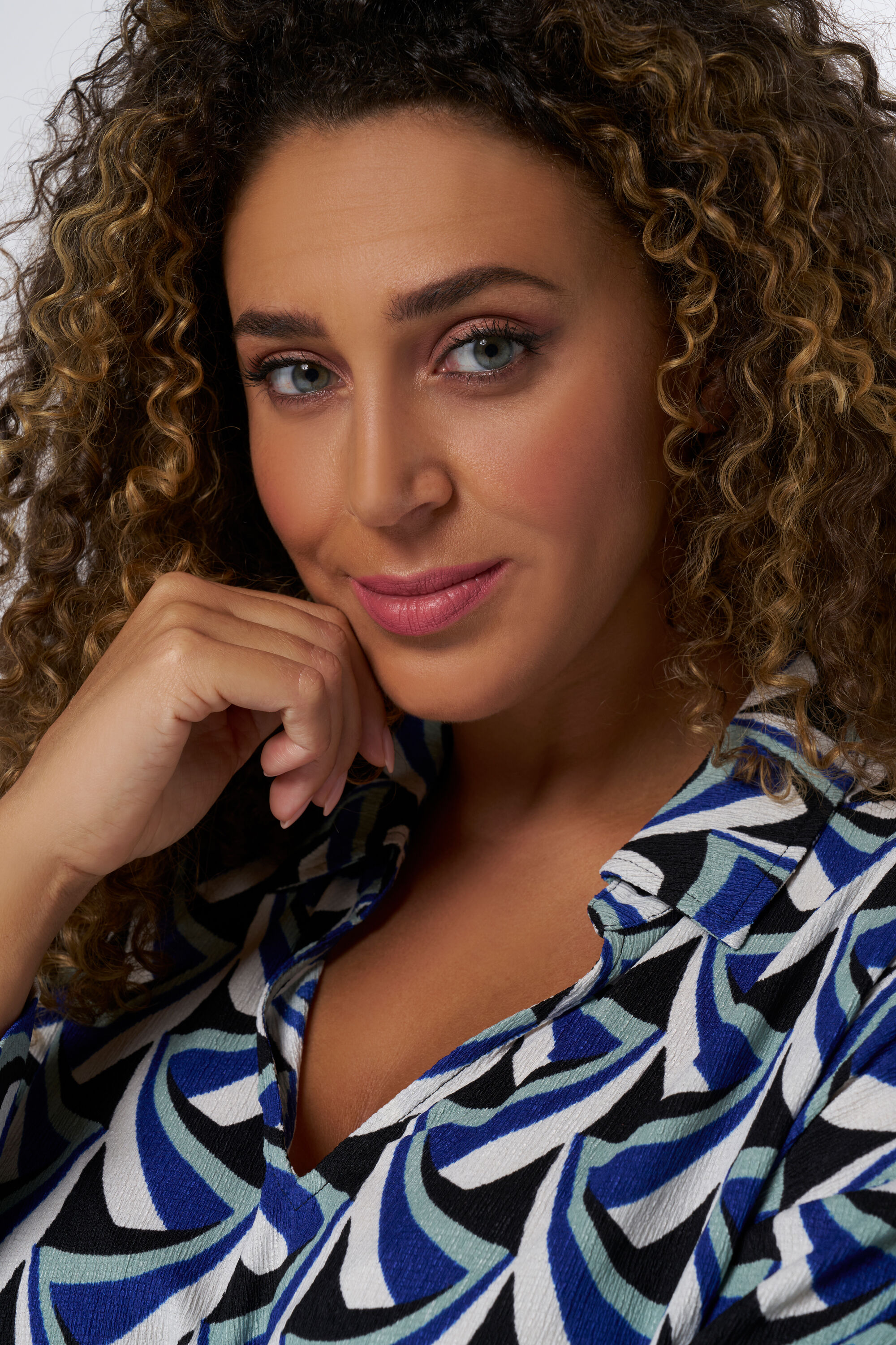 Crinkle top met print image number 4