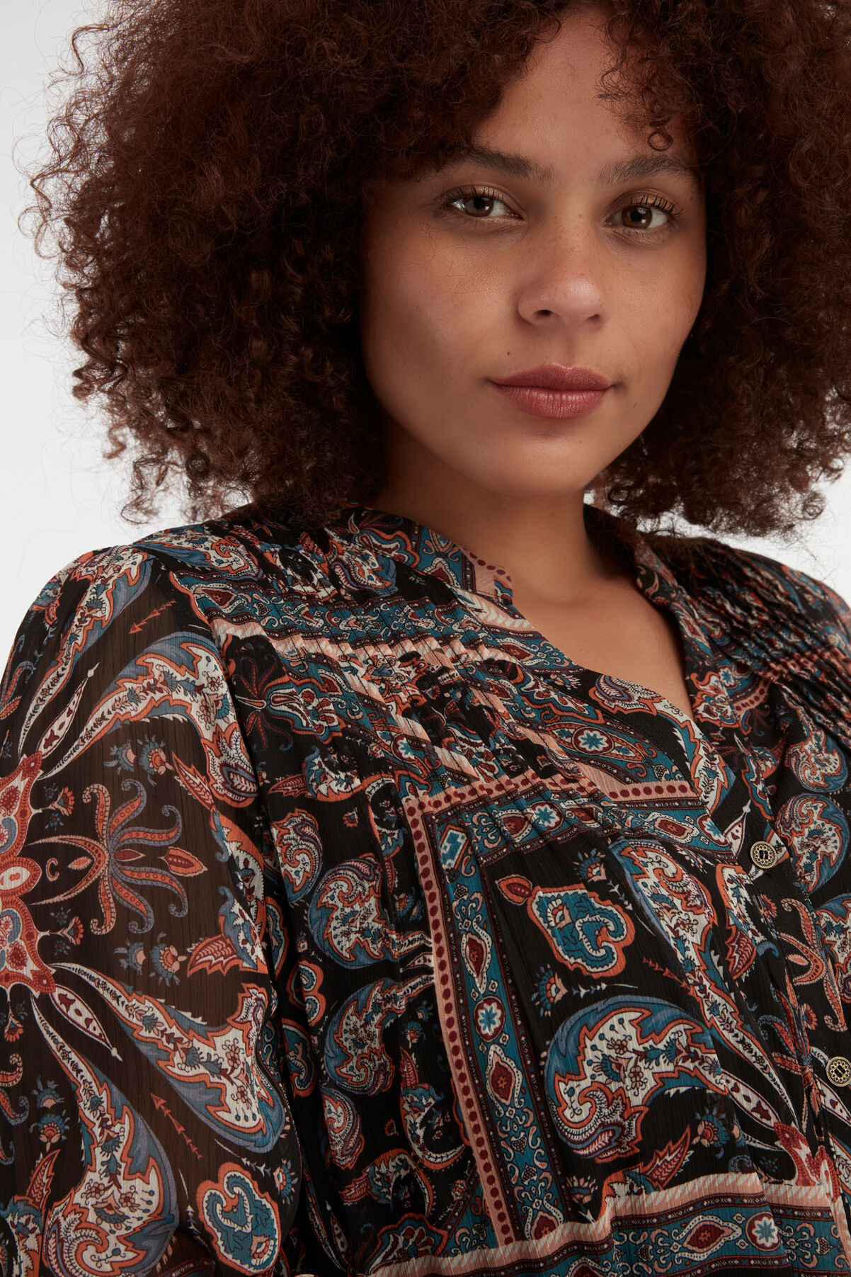 Midi jurk met paisley print image number 4