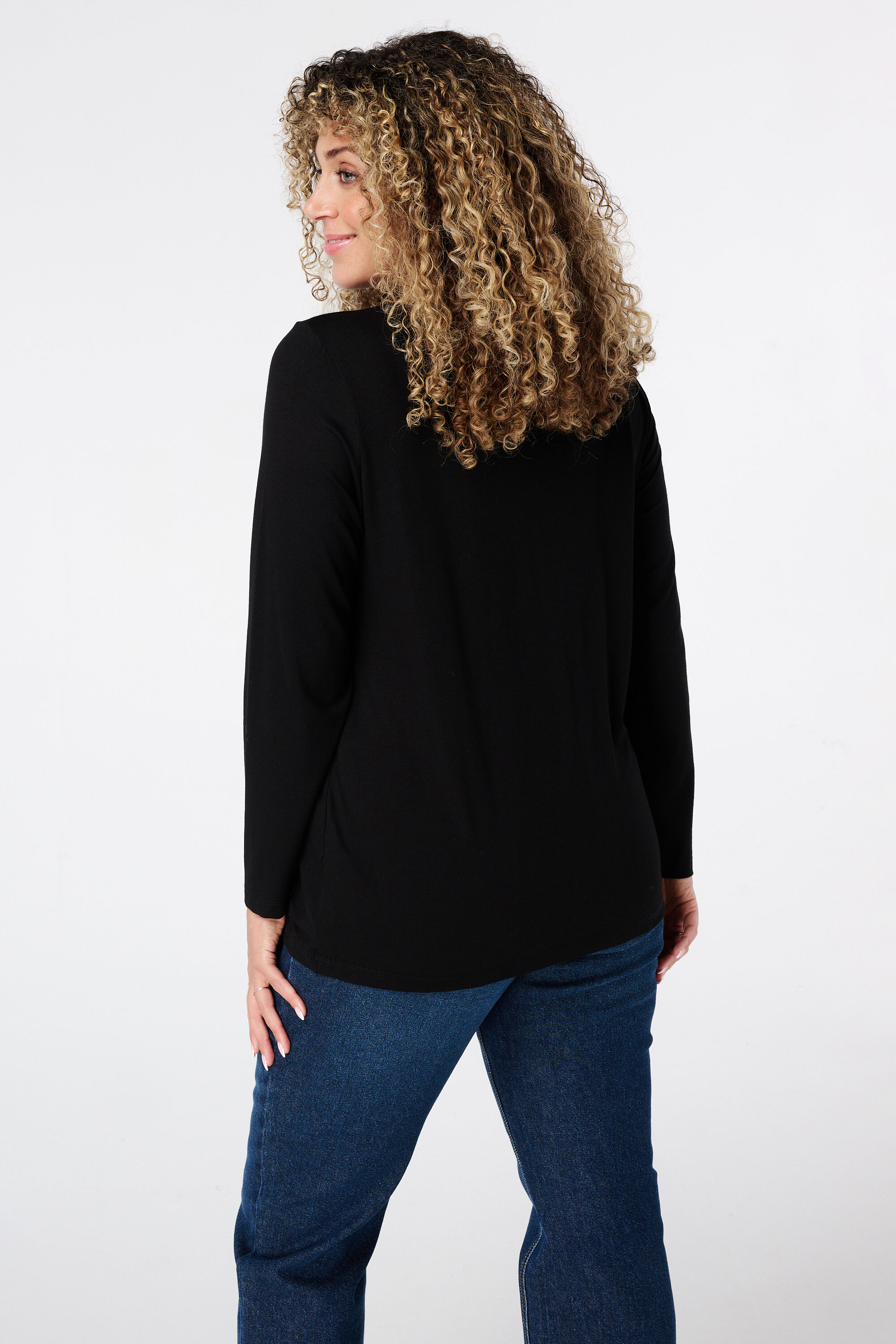 Top met lange mouwen en ronde hals image number 3