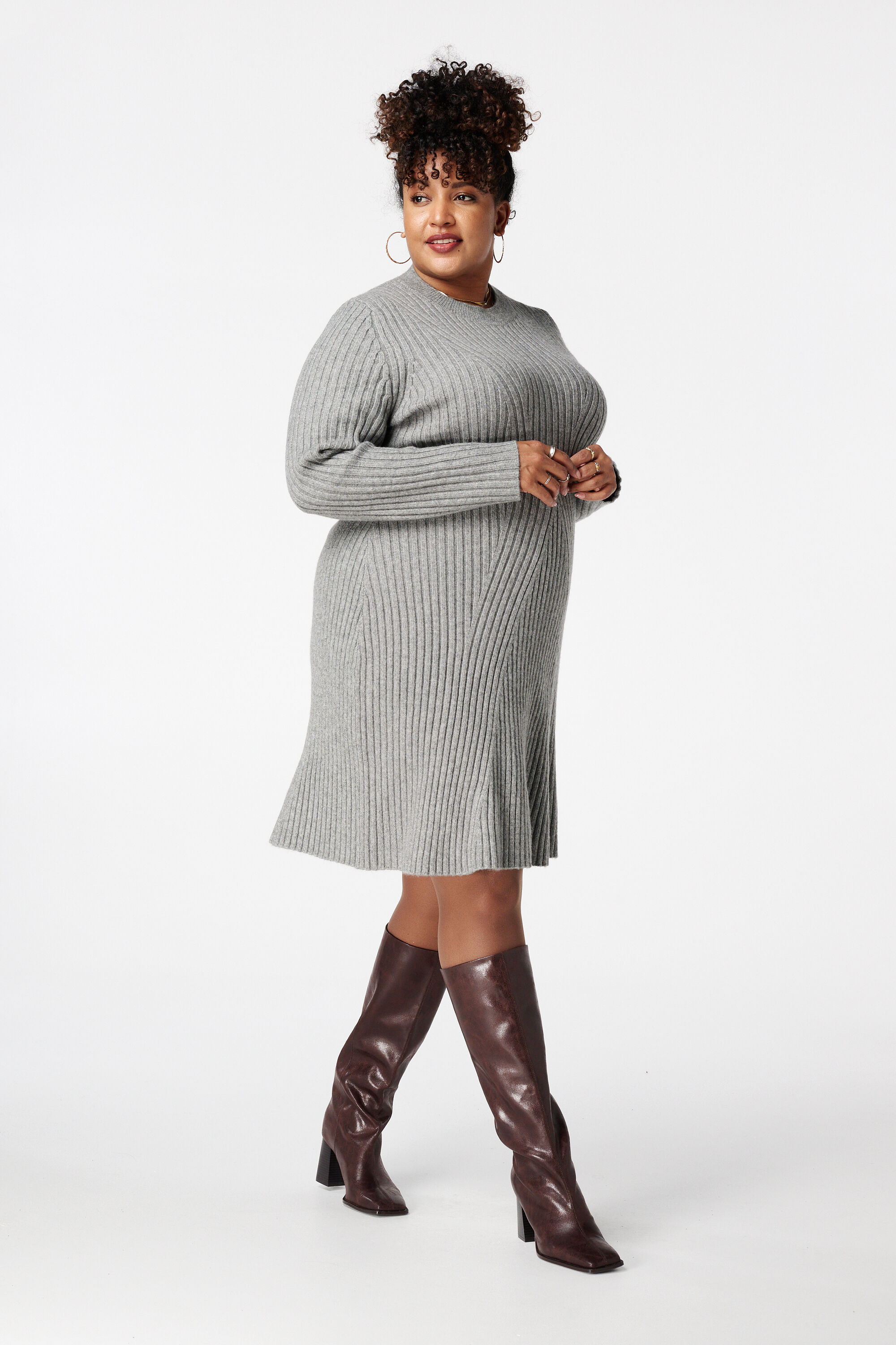 Gebreide fit & flare jurk