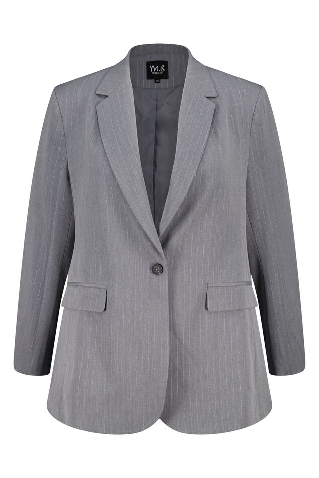 Blazer met lurex krijtstrepen image number 1