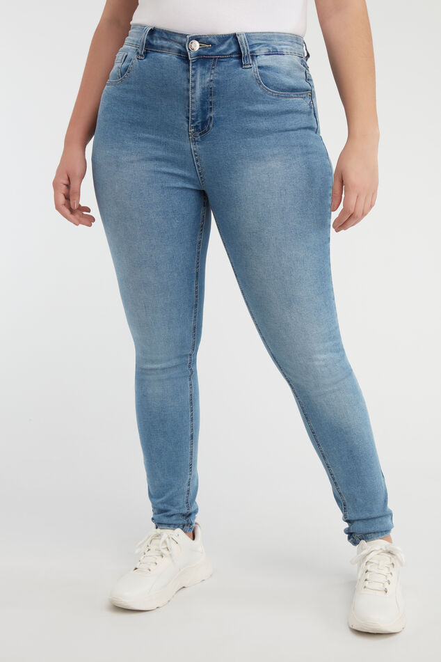 Skinny leg high waist jeans CHERRY image number 4