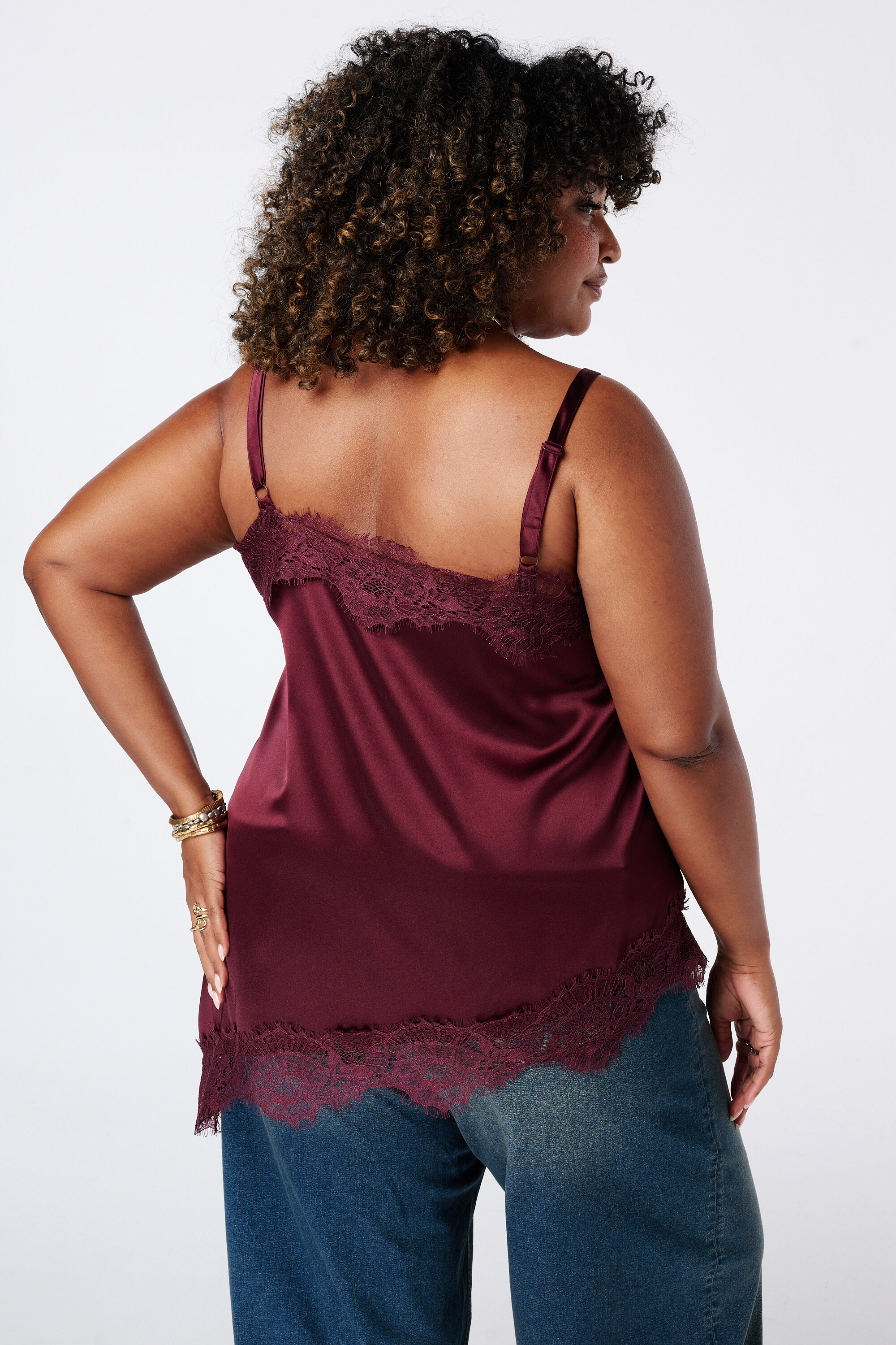 A-symmetrische blouse met kant image number 3
