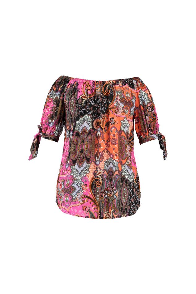 Kleurrijke off-shoulder blouse image number 2