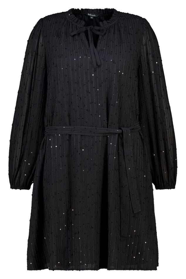 Jurk met glitter pailletten en ceintuur image number 1