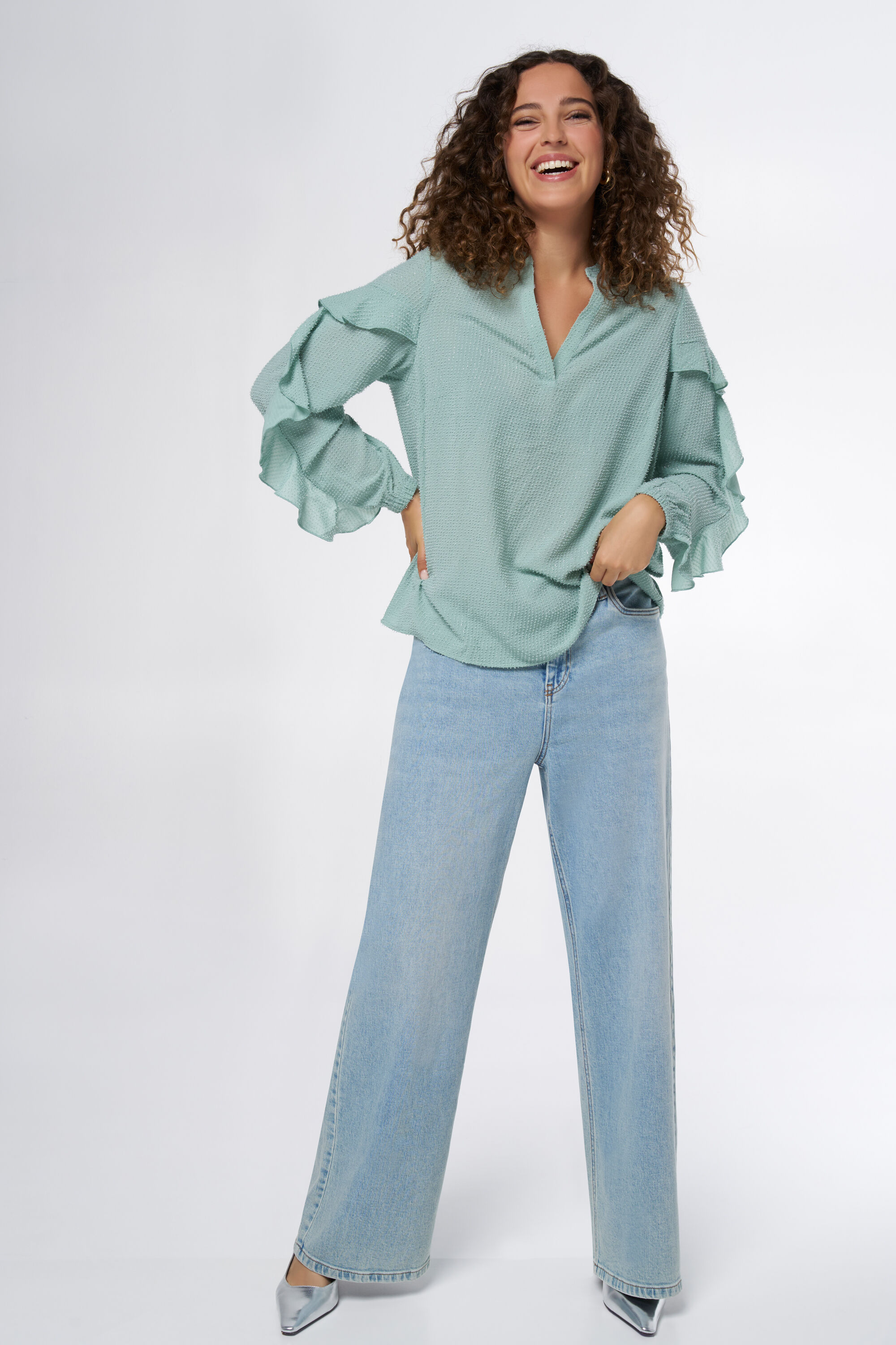 Blouse met volants image number 6