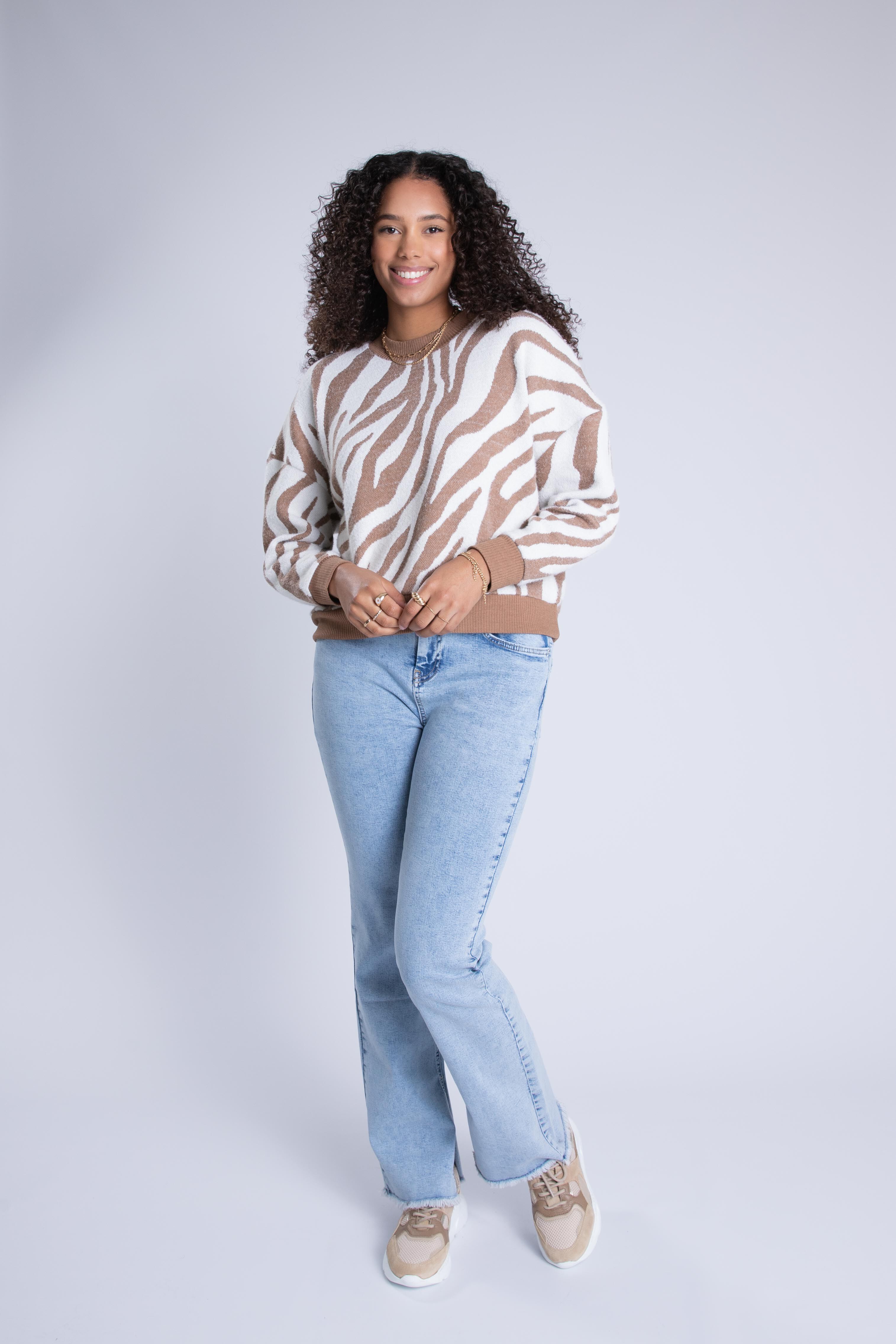 Trui met zebra print clearance