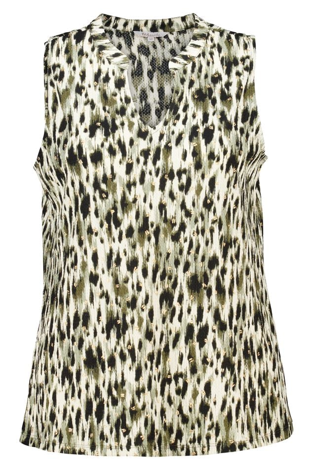 Mouwloze top met print image number 1