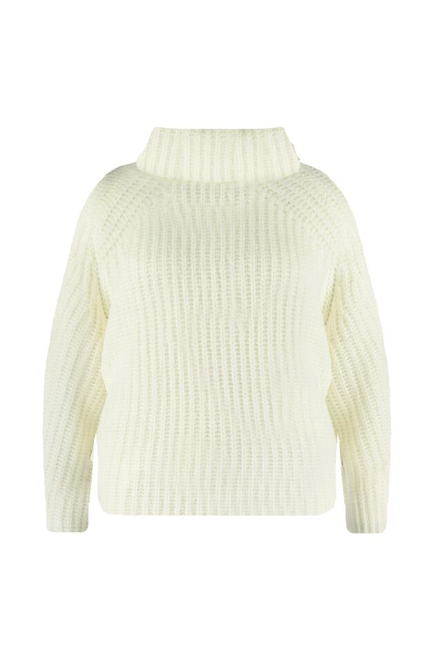 Grof gebreide trui met col image number 3