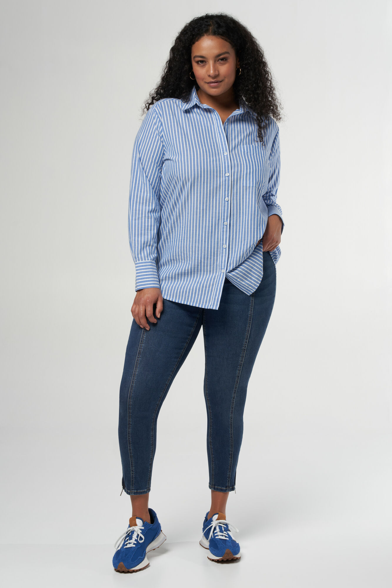 Ruimvallende overhemd met strepen image number 5