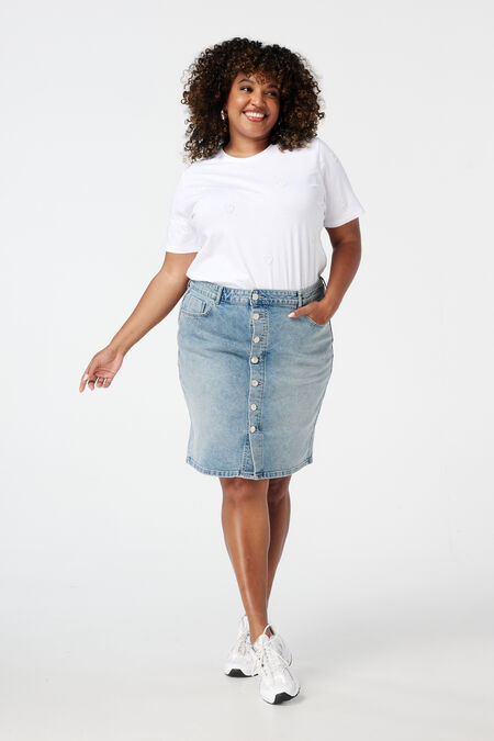 Denim rok met knoopsluiting Denim rok met knoopsluiting