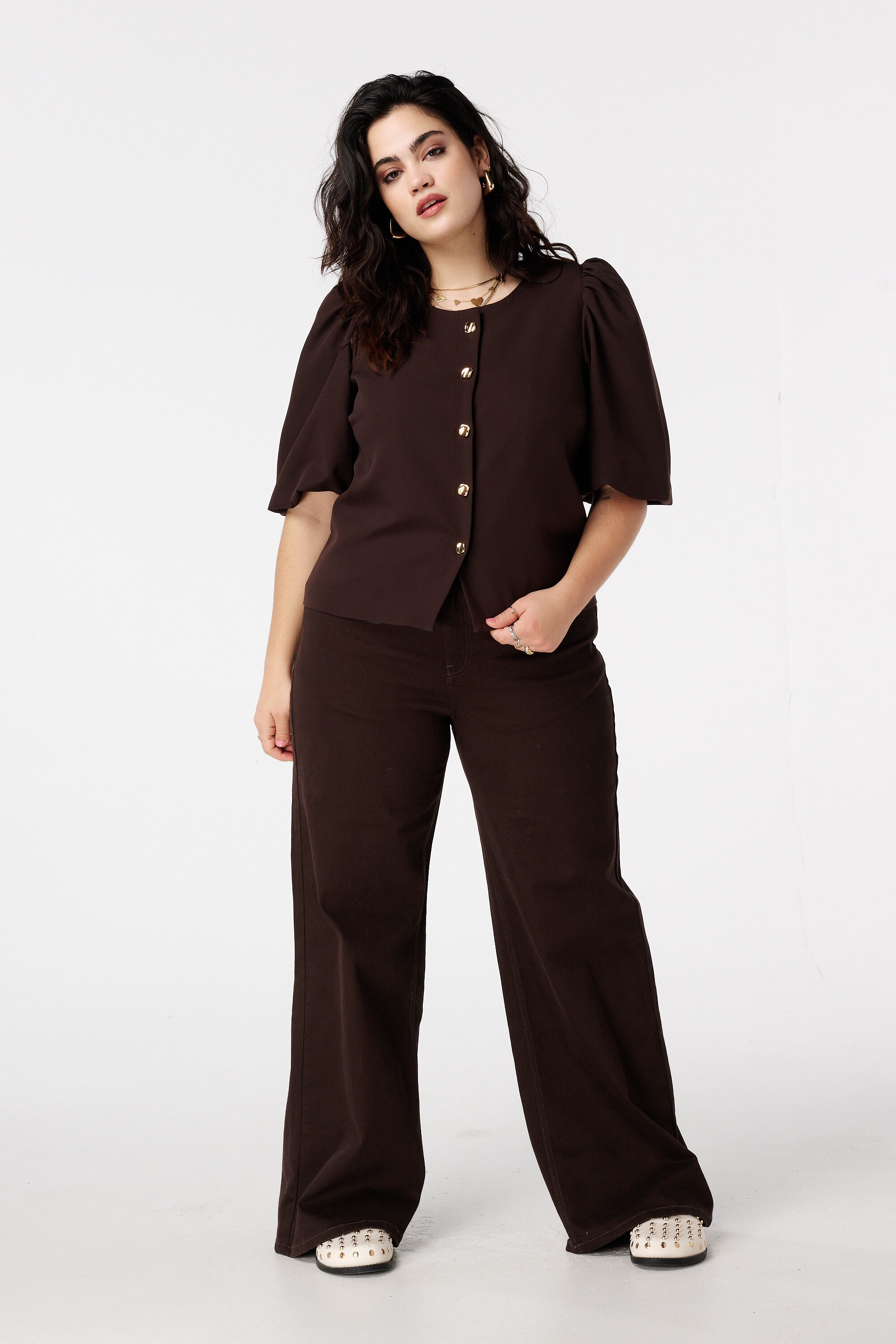 Top met korte pofmouwen image number 5