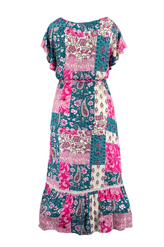 Lange jurk met patchwork image number 2