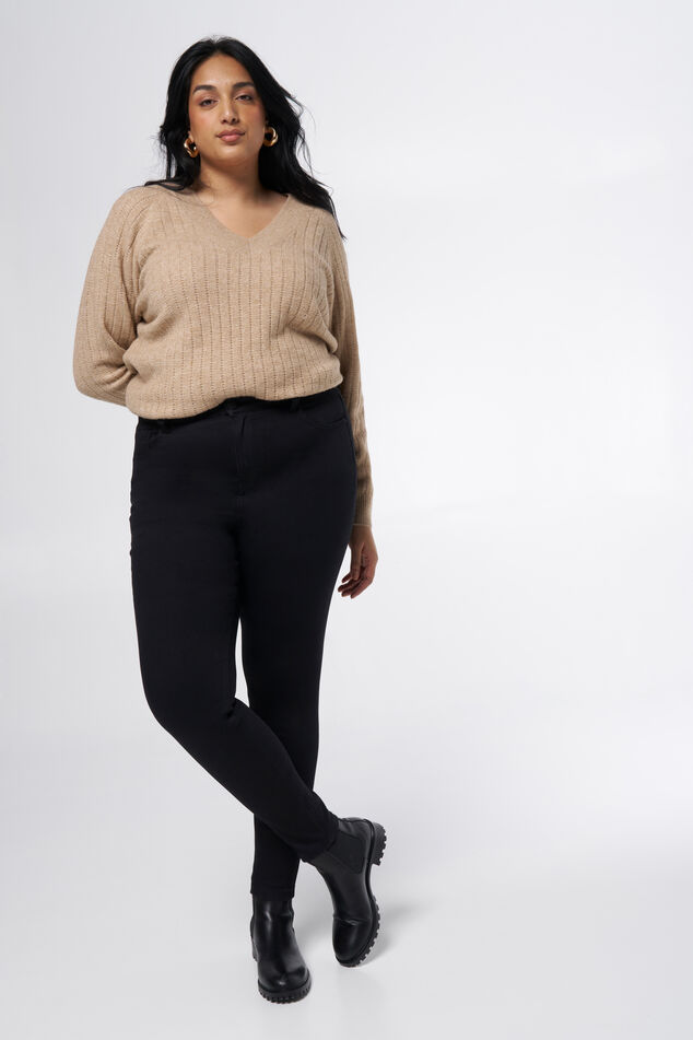 Skinny leg high waist jeans CHERRY image number 0