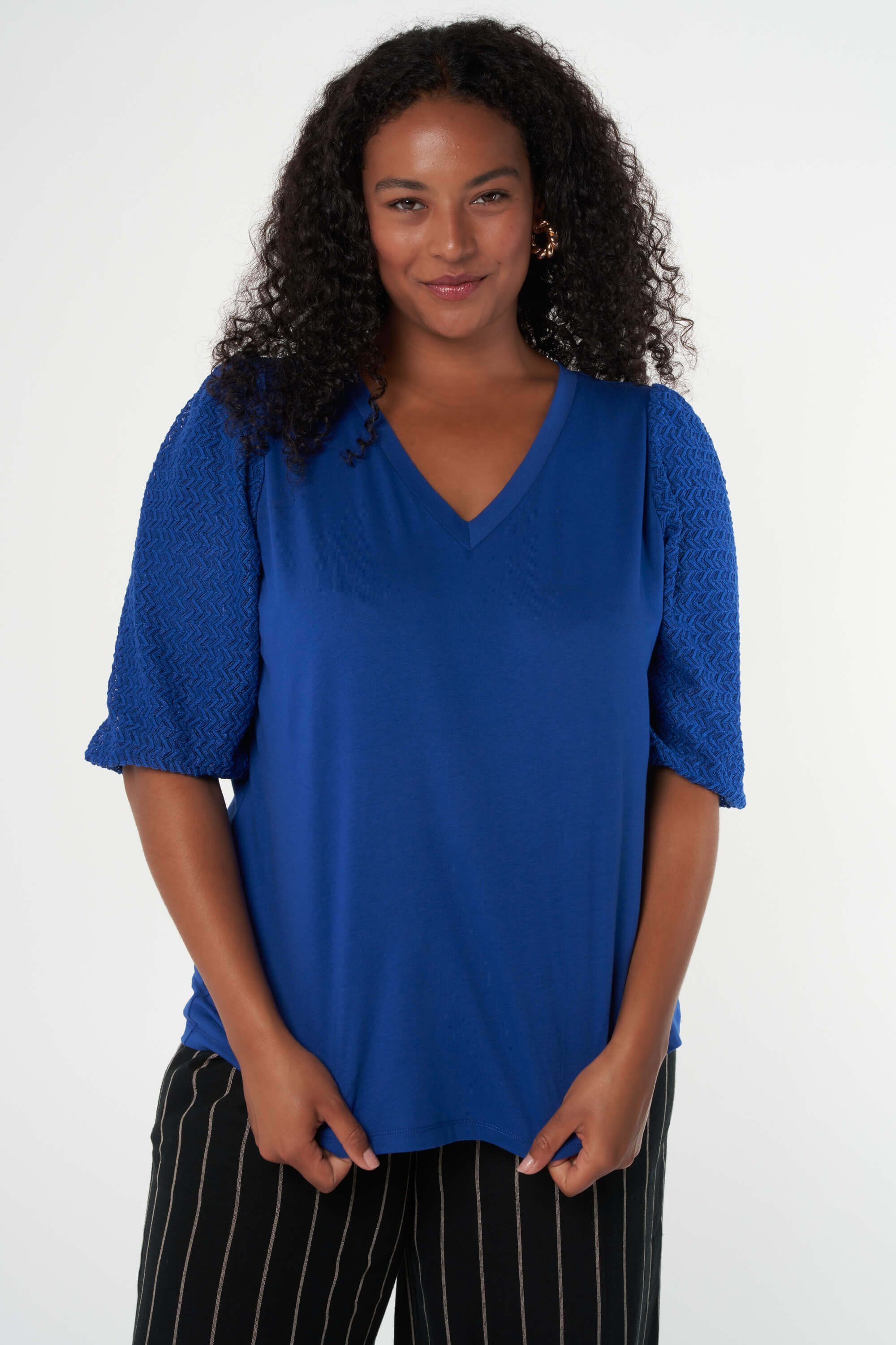 Top met structuur mouwen image number 0