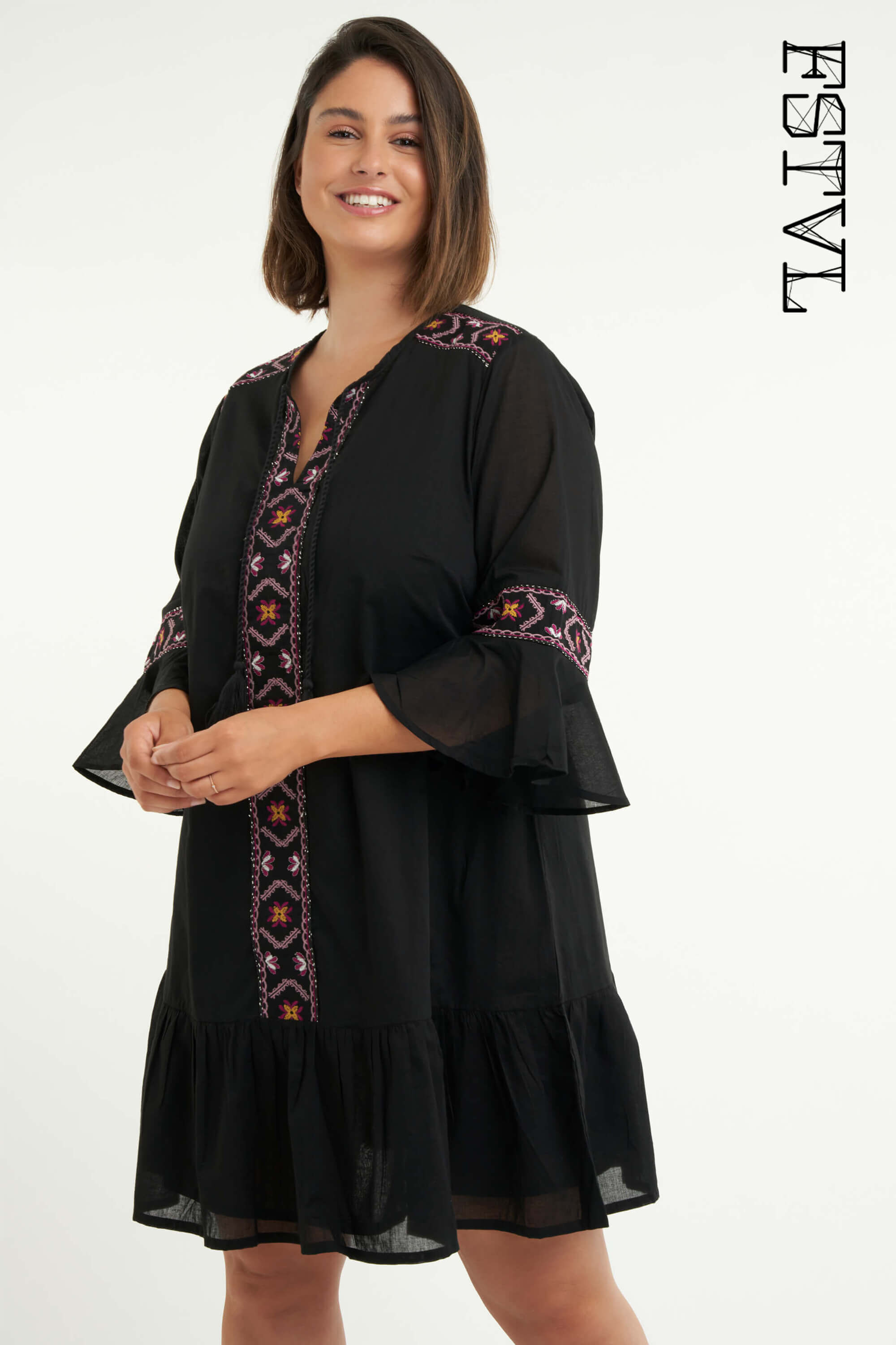 Dames Jurk met borduursels MS Mode