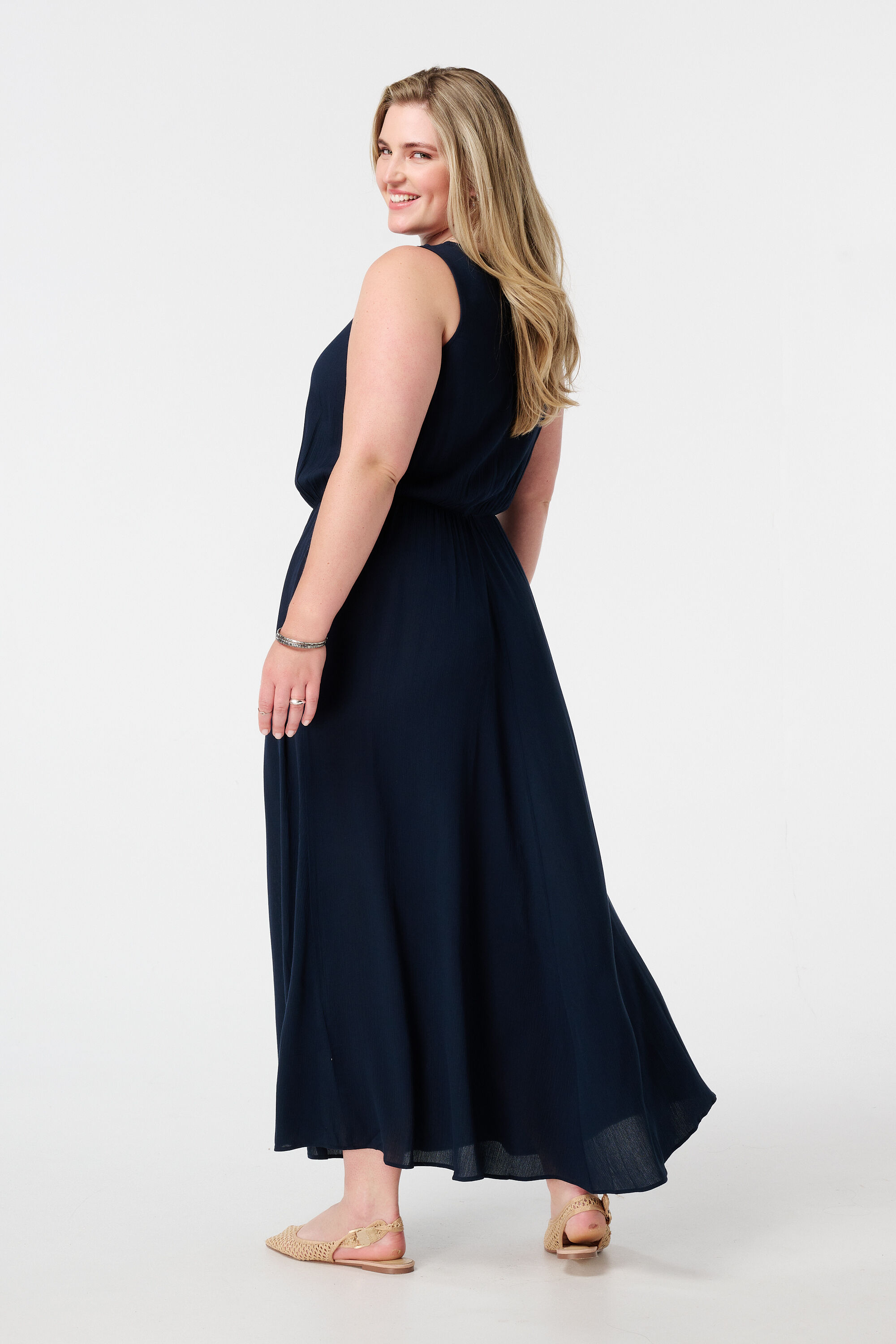 Mouwloze maxi jurk image number 3