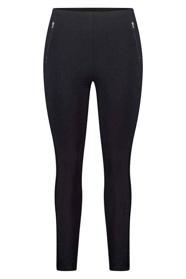 Tregging skinny leg met pailletten zijstreep image number 1