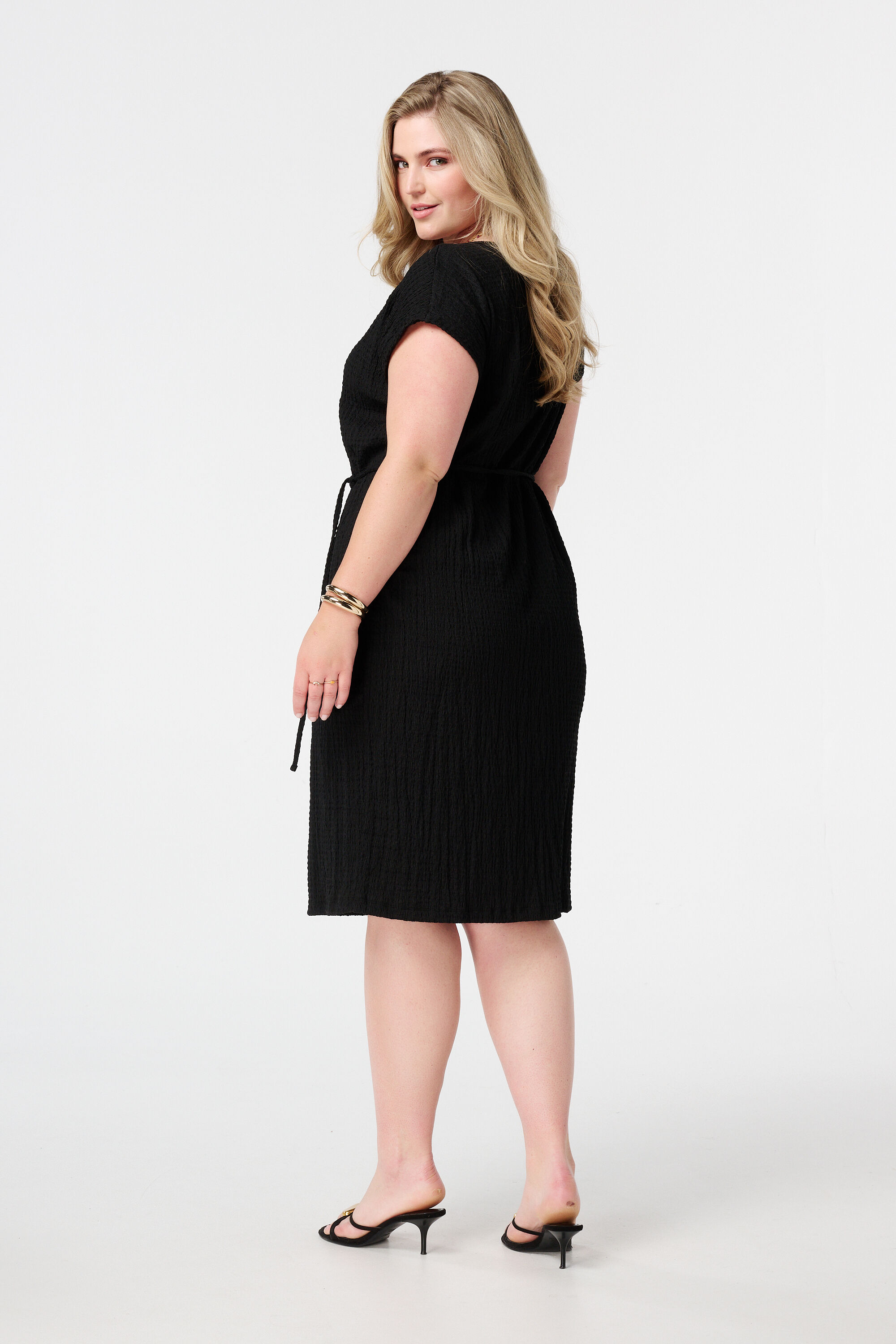 Midi jurk met strikkoord image number 3