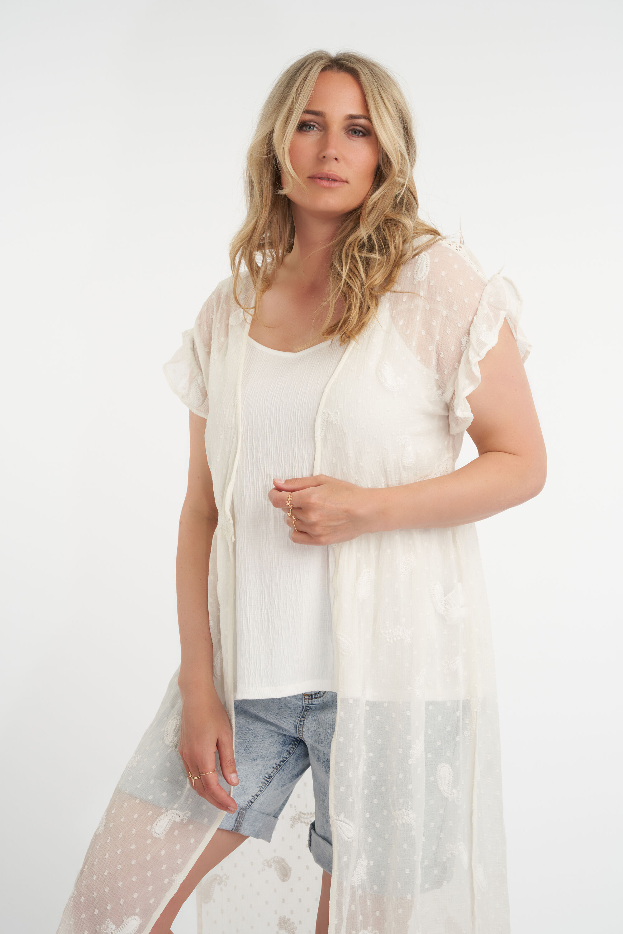 Lange blouse met volant image number 4
