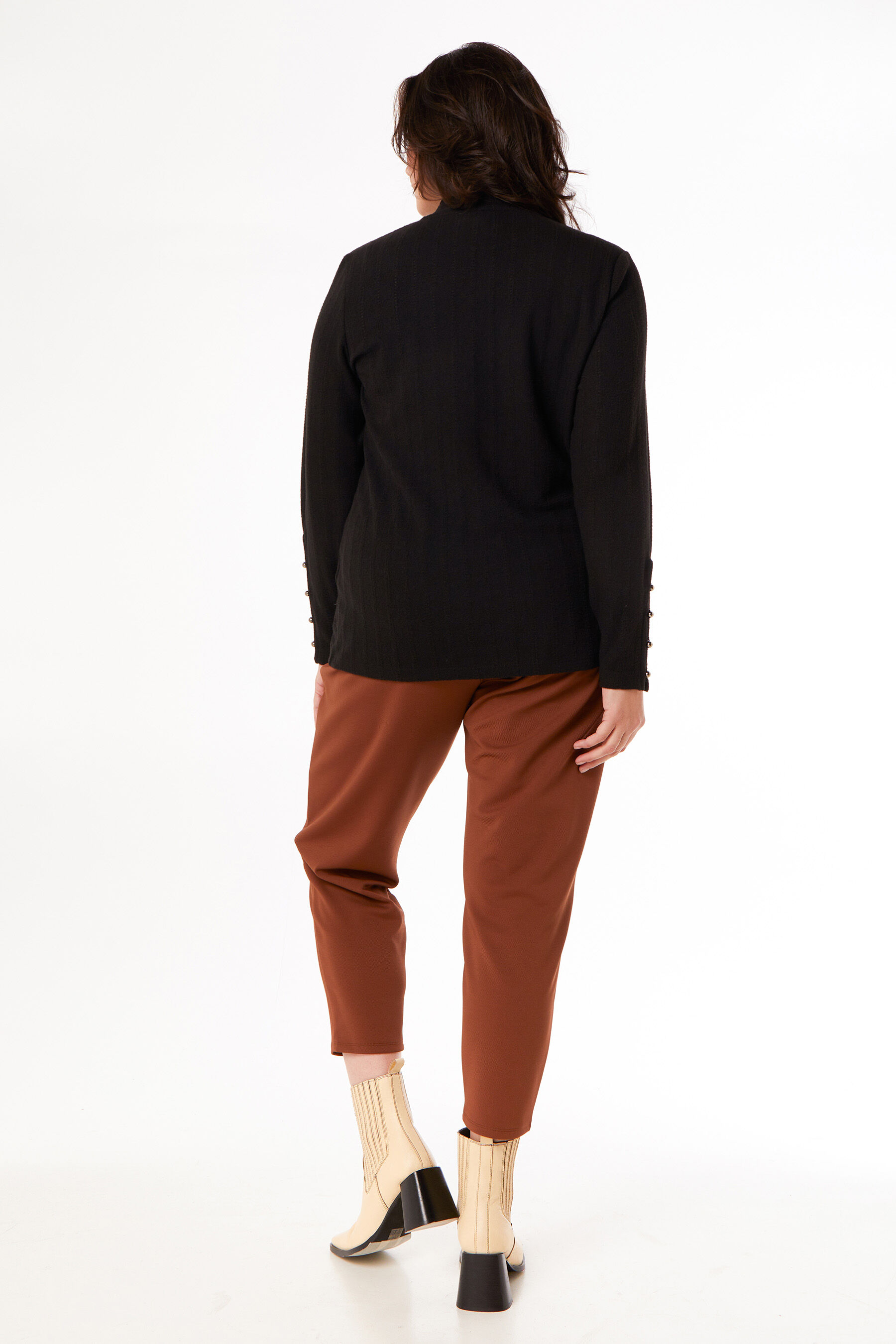 Geribde top met hoge hals image number 4