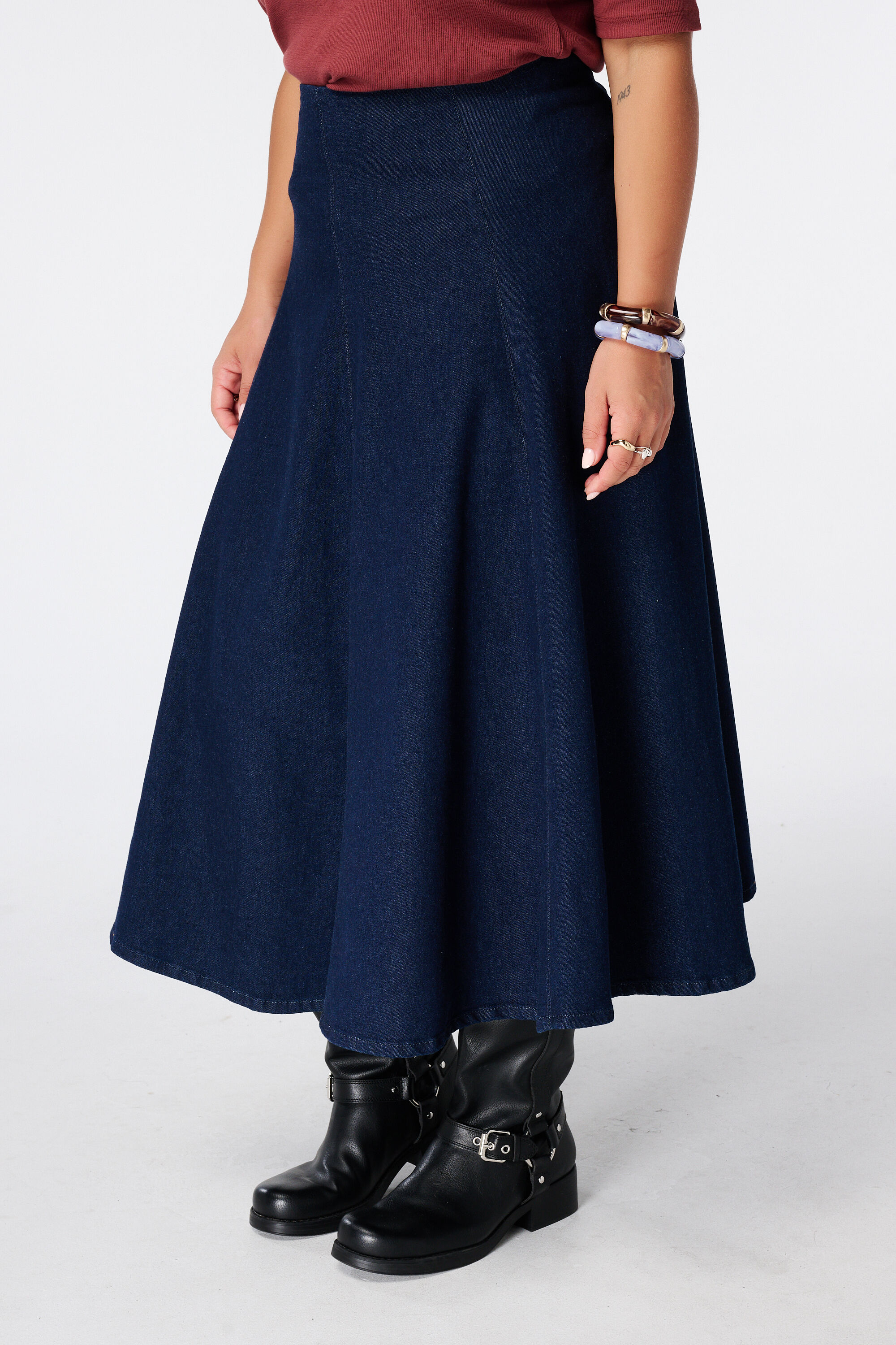Denim midi rok image number 5