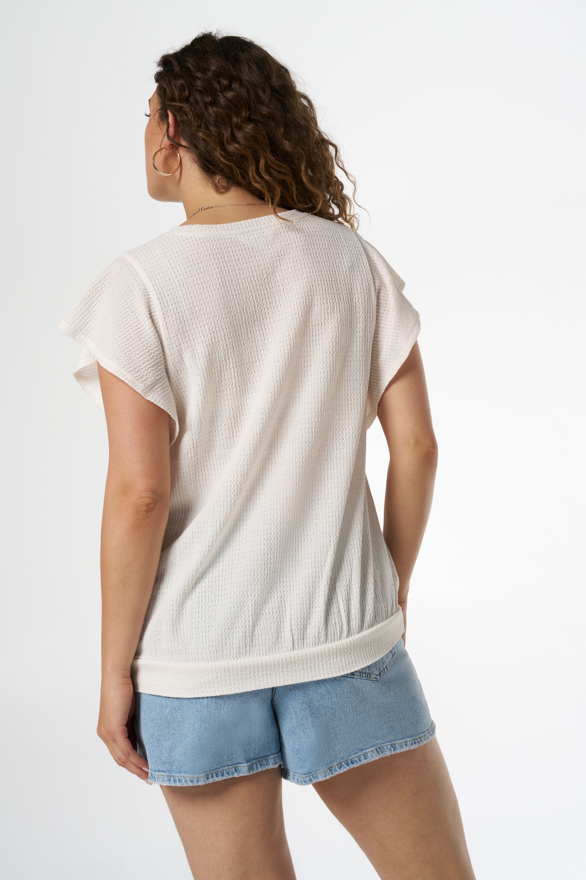 Gestructureerde top met v-hals image number 3